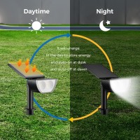 Linkind Solar Spot Lights Outdoor, 6500K Daylight Solar Spotlight, Ip67 Waterproof Adjustable Solar Panel, Solar Landscape Garden Light For Yard Patio Trees, 4 Pack