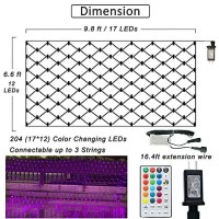 Oycbuzo 204 Led Net Lights, 9.8Ft X 6.6Ft Color Changing Christmas Mesh String Lights, Connectable Fairy Lights Waterproof Outdoor Christmas Decorations For Tree Bushes Holiday Party Garden