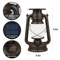 Solar Lantern Outdoor, 2 Pack Hanging Lantern With Remote Control, Flickering Flame Vintage Led Lantern Wtih Realistic Dancing Flame, Solar Powered Lights For Camping, Garden, Patio, Deck, Yard, Path