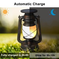 Solar Lantern Outdoor, 2 Pack Hanging Lantern With Remote Control, Flickering Flame Vintage Led Lantern Wtih Realistic Dancing Flame, Solar Powered Lights For Camping, Garden, Patio, Deck, Yard, Path