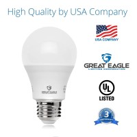 Great Eagle A19 Led Light Bulb, 9W (60W Equivalent), Ul Listed, 2700K (Warm White), 800 Lumens, Non-Dimmable, Standard Replacement (6 Pack)