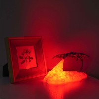 Hgomx Fire Dragon Lamp Light 3D Printed Night Light Led Moon Light Gift For Boys And Girls Bedroom Kids Room With Usb Rechargea