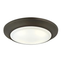 Ciata Lighting Round Led Disk Light Ceiling Flush Mount, Integrated Led Dimmable, Indoor/Outdoor, Energy Saving, Frosted Lens, 15-Watt, 3000K, 1050 Lumens, 7-Inch - Oil Rubbed Bronze Finish