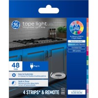 Ge Led Tape Light Color Changing Plugin Light Fixture With Remote No App Or Wifi Required 12In 4 Pack