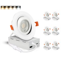 Cloudy Bay Eyeball 4 Inch 5 Color Gimbal Led Recessed Light With Junction Box 95W Cri90 2700K3000K3500K4000K5000K Selecta