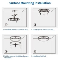 Dakason 2Pack Led Flush Mount Ceiling Light Fixture 10 15W Onoff Switch To Select 3000K4000K5000K Dimmable Ceiling Lamp