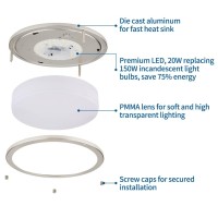 Dakason 2Pack Led Flush Mount Ceiling Light Fixture 13 20W Onoff Switch To Select 3000K4000K5000K Dimmable Ceiling Lamp