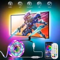 Daymeet Tv Led Backlight, 16.4Ft Rgb Led Lights For Tv Smart Tv Led Lights For 65-85Inch Tv/Monitor, Usb Led Lights Behind Tv, Tv Led Backlight Sync With Music, Bluetooth App Control With Remote