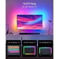 Daymeet Tv Led Backlight, 16.4Ft Rgb Led Lights For Tv Smart Tv Led Lights For 65-85Inch Tv/Monitor, Usb Led Lights Behind Tv, Tv Led Backlight Sync With Music, Bluetooth App Control With Remote