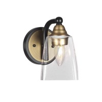 Paramount 1 Light Wall Sconce In Matte Black & Brass Finish With 4.5