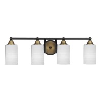 Paramount 4 Light Bath Bar In Matte Black & Brass Finish With 4