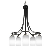 Paramount 5 Light Chandelier In Matte Black & Brushed Nickel Finish With 4