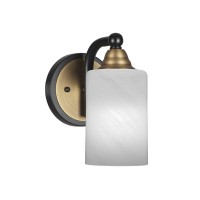 Paramount 1 Light Wall Sconce In Matte Black & Brass Finish With 4