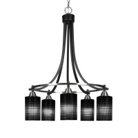 Paramount 5 Light Chandelier In Matte Black & Brushed Nickel Finish With 4