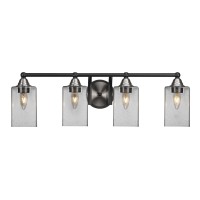 Paramount 4 Light Bath Bar In Matte Black And Brushed Nickel Finish With 4