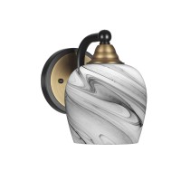 Paramount 1 Light Wall Sconce In Matte Black & Brass Finish With 6