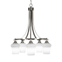 Paramount 5 Light Chandelier In Brushed Nickel Finish With 5.5