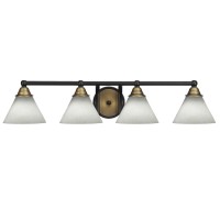 Paramount 4 Light Bath Bar In Matte Black & Brass Finish With 7