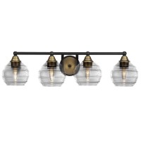 Paramount 4 Light Bath Bar In Matte Black & Brass Finish With 6