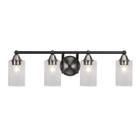 Paramount 4 Light Bath Bar In Matte Black And Brushed Nickel Finish With 4