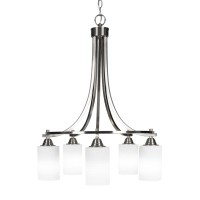 Paramount 5 Light Chandelier In Brushed Nickel Finish With 4