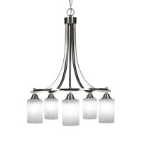 Paramount 5 Light Chandelier In Brushed Nickel Finish With 4