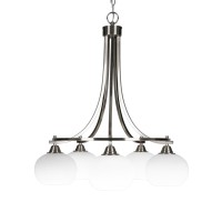 Paramount 5 Light Chandelier In Brushed Nickel Finish With 7