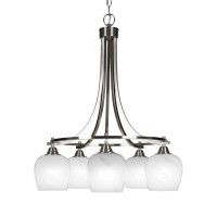 Paramount 5 Light Chandelier In Brushed Nickel Finish With 6