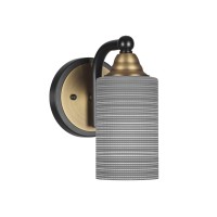 Paramount 1 Light Wall Sconce In Matte Black & Brass Finish With 4