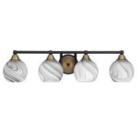 Paramount 4 Light Bath Bar In Matte Black & Brass Finish With 5.75