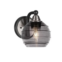 Paramount 1 Light Wall Sconce In Matte Black & Brushed Nickel Finish With 6