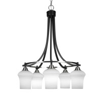 Paramount 5 Light Chandelier In Matte Black & Brushed Nickel Finish With 5.5