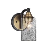 Paramount 1 Light Wall Sconce In Matte Black & Brass Finish With 4