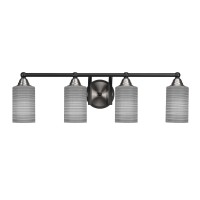 Paramount 4 Light Bath Bar In Matte Black And Brushed Nickel Finish With 4