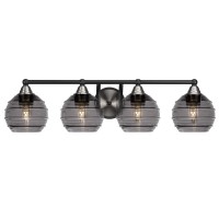 Paramount 4 Light Bath Bar In Matte Black And Brushed Nickel Finish With 6