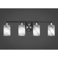 Paramount 4 Light Bath Bar In Matte Black And Brushed Nickel Finish With 4