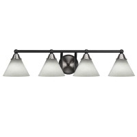 Paramount 4 Light Bath Bar In Matte Black And Brushed Nickel Finish With 7