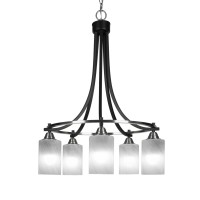 Paramount 5 Light Chandelier In Matte Black & Brushed Nickel Finish With 4