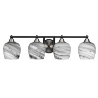 Paramount 4 Light Bath Bar In Matte Black And Brushed Nickel Finish With 6