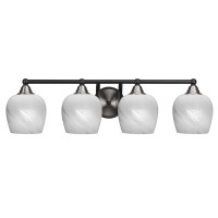 Paramount 4 Light Bath Bar In Matte Black And Brushed Nickel Finish With 6