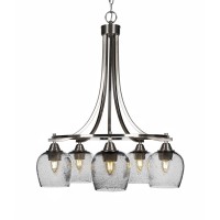 Paramount 5 Light Chandelier In Brushed Nickel Finish With 6