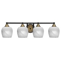 Paramount 4 Light Bath Bar In Matte Black & Brass Finish With 6