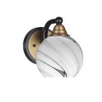 Paramount 1 Light Wall Sconce In Matte Black & Brass Finish With 5.75