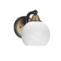 Paramount 1 Light Wall Sconce In Matte Black & Brass Finish With 5.75