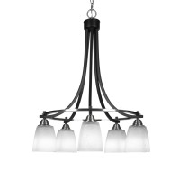 Paramount 5 Light Chandelier In Matte Black & Brushed Nickel Finish With 4.5