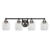 Paramount 4 Light Bath Bar In Matte Black And Brushed Nickel Finish With 6