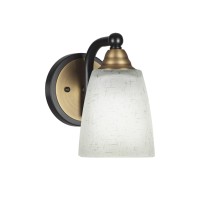 Paramount 1 Light Wall Sconce In Matte Black & Brass Finish With 4.5