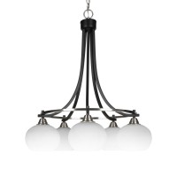 Paramount 5 Light Chandelier In Matte Black & Brushed Nickel Finish With 7