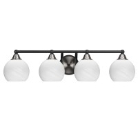 Paramount 4 Light Bath Bar In Matte Black And Brushed Nickel Finish With 5.75