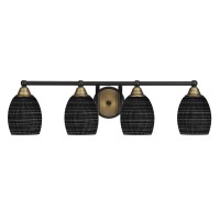 Paramount 4 Light Bath Bar In Matte Black & Brass Finish With 5